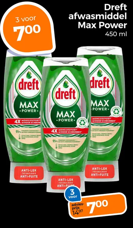 Aanbieding: afwasmiddel Max Power