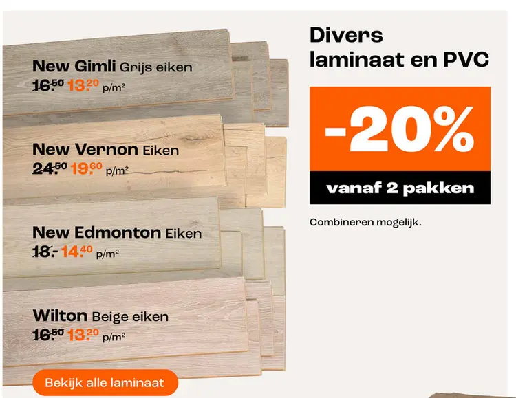 Promotie: Divers laminaat en PVC