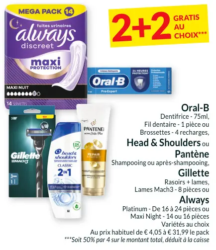 Offre: Oral-B, Head & Shoulders, Pantène, Gillette,  Always