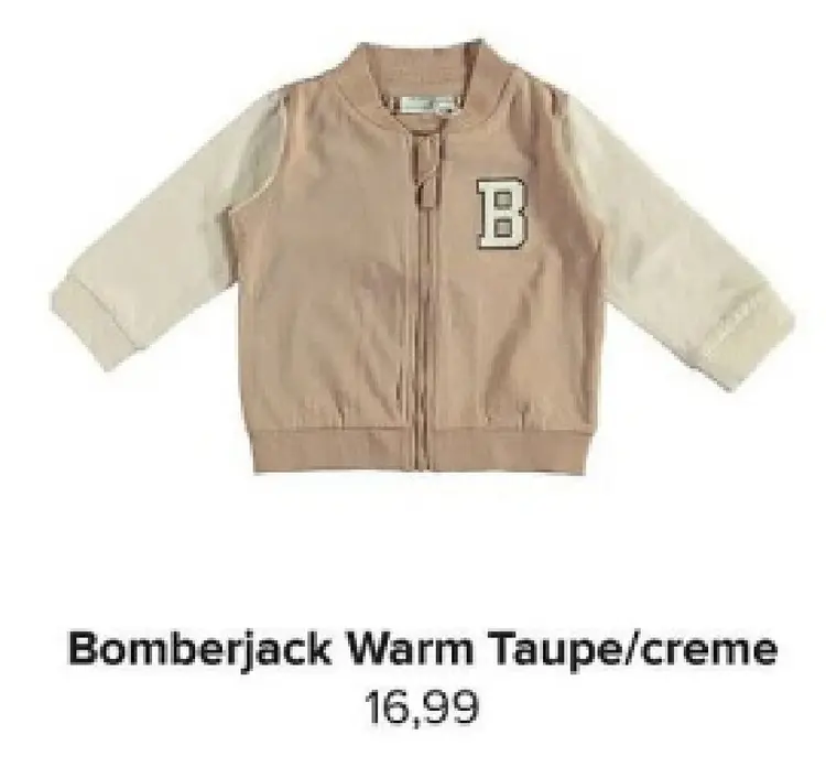 Aanbieding: Bomberjack Warm Taupe/creme