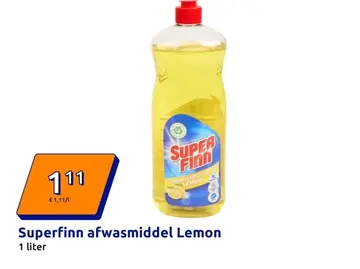 Aanbieding: Superfinn afwasmiddel Lemon