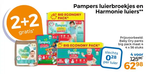 Aanbieding: Pampers luierbroekjes en Harmonie luiers