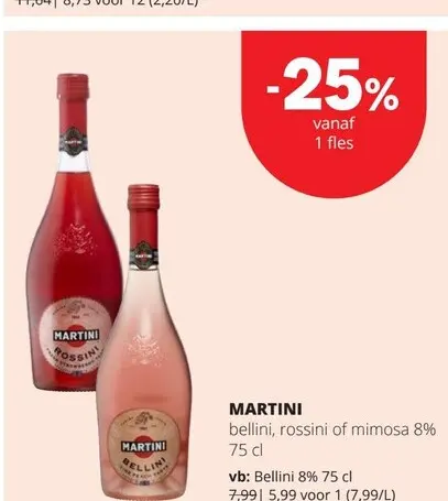 Promotie: Bellini, Rossini of Mimosa 8%