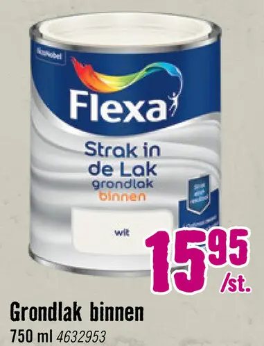 Aanbieding: FLEXA Strak in de lak grondlak binnen wit 750 ml
