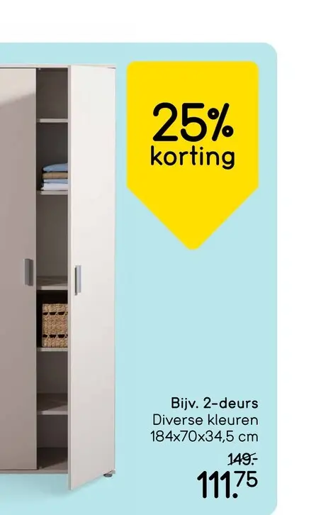 Promotie: 2-deurs kast