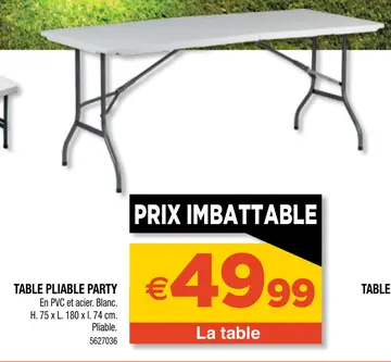 Aanbieding: Table pliable party