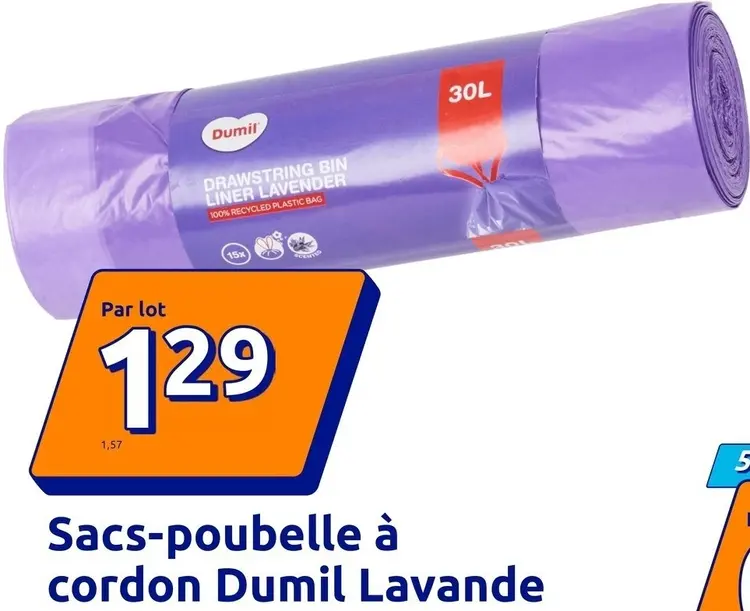 Offre: Dumil Sacs-poubelle à cordon Dumil Lavande