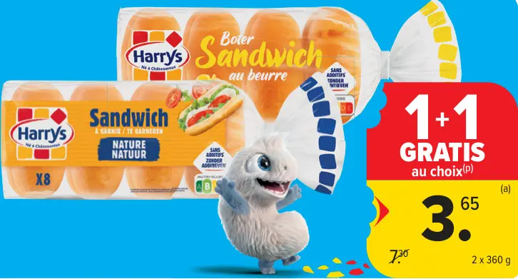 Offre: Harrys Sandwiches nature ou au beurre