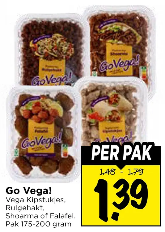 Aanbieding: Vega Kipstukjes, Rulgehakt, Shoarma of Falafel