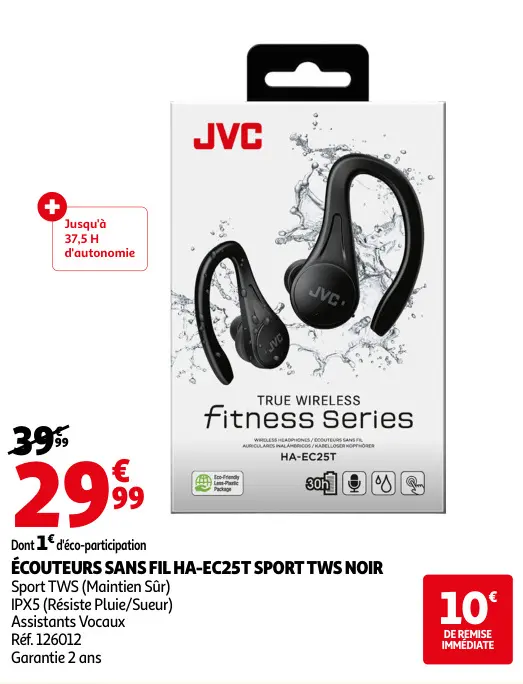 Offre: Écouteurs sans fil ha-ec25t sport tws noir