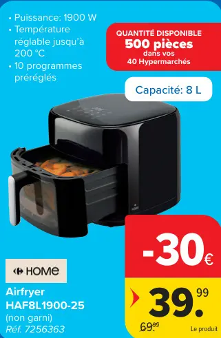 Offre: Airfryer HAF8L1900-25