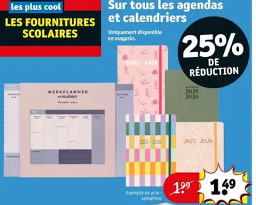 Offre: Sur tous les agendas et calendriers
