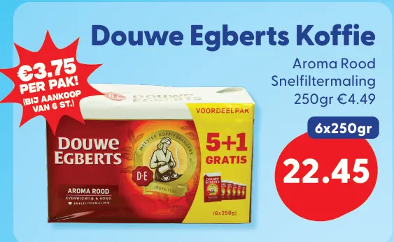 Aanbieding: Douwe Egberts Koffie Aroma Rood Snelfiltermal