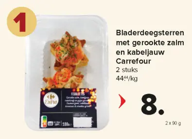 Promotie: Bladerdeegsterren met gerookte zalm en kabeljauw