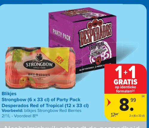 Promotie: Strongbow of Party Pack Desperados Red of Tro