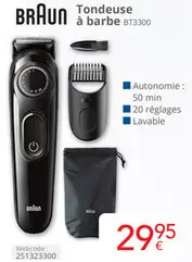 Offre: BRAUN Tondeuse à barbe BT3300