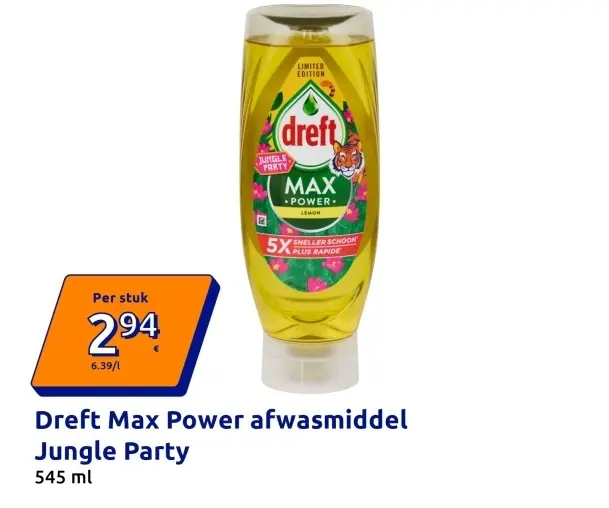 Aanbieding: Dreft Max Power afwasmiddel