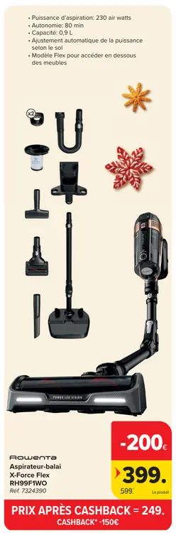 Offre: Aspirateur-balai X-Force Flex RH99F1WO