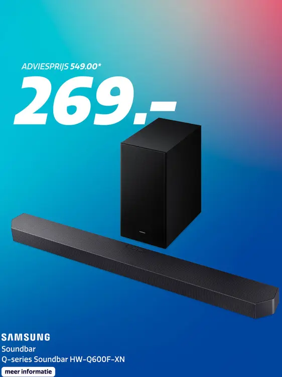 Aanbieding: Samsung Cinematic Soundbar HW-Q600F 2025
