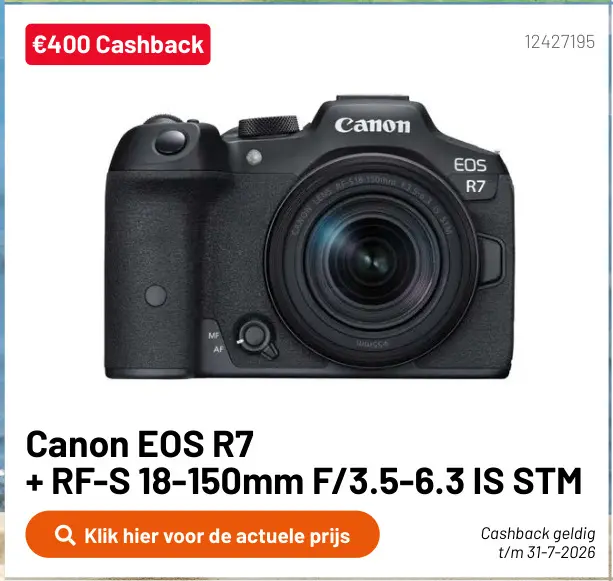 Promotie: EOS R7 + RF-S 18-150mm F/3.5-6.3 IS STM