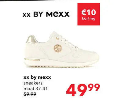 Aanbieding: XX By Mexx dames sneakers wit goud