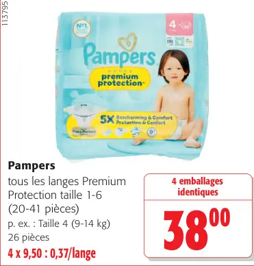 Offre: Pampers Premium Protection