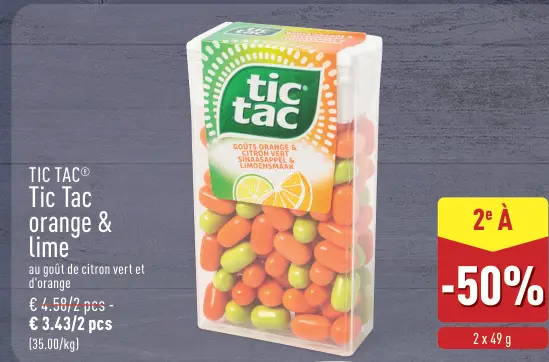 Offre: Tic Tac orange & lime