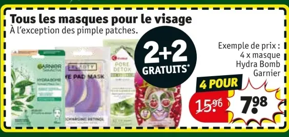 Offre: Tous les masques pour le visage
