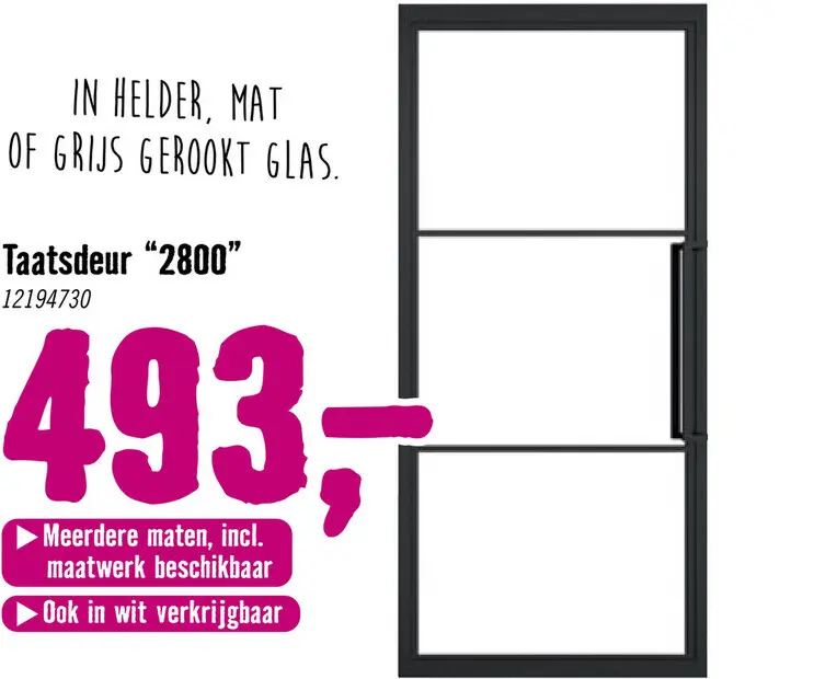Aanbieding: PERTURA 2800 Taatsdeur 83x211,5 cm helder glas