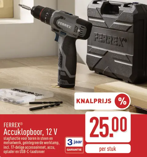 Promotie: Accuklopboor, 12 V