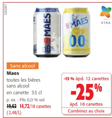 Offre: Toutes les bières sans alcool en canette