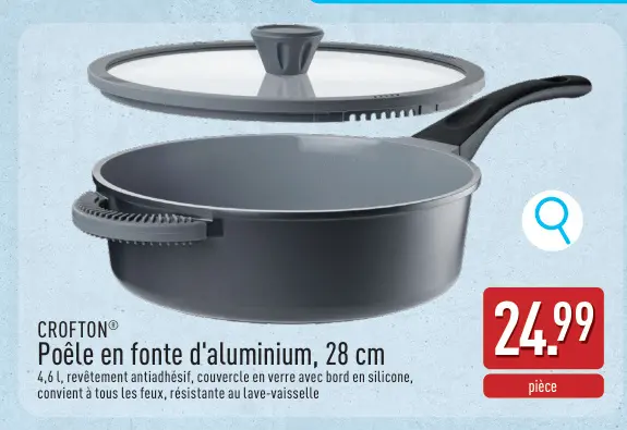 Offre: Poêle en fonte d'aluminium, 28 cm