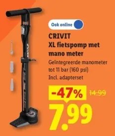 Aanbieding: XL fietspomp met mano meter