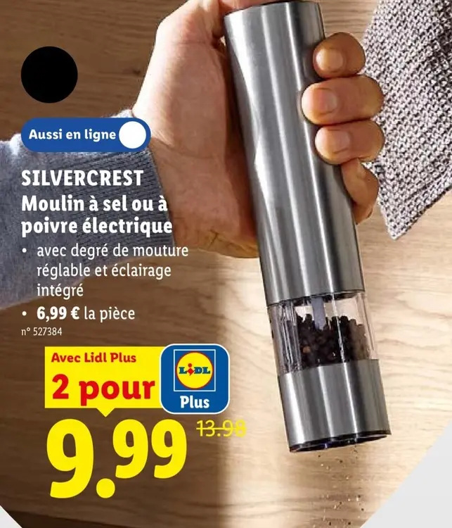 Offre: Moulin à sel ou à poivre électrique