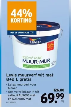 Aanbieding: Levis muurverf wit mat