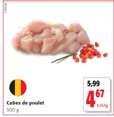 Offre: Cubes de poulet