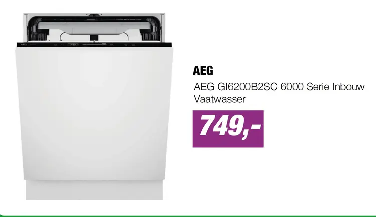 Aanbieding: AEG GI6200B2SC 6000 Serie Inbouw Vaatwasser