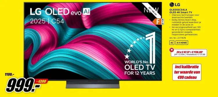 Promotie: OLED55C54LA OLED 4K Smart TV