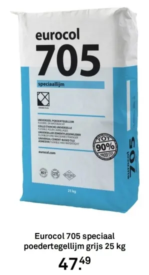 Aanbieding: Eurocol 705 speciaal poedertegellijm grijs