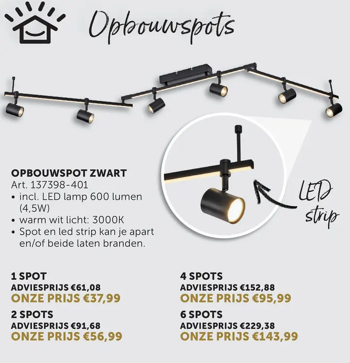 Aanbieding: Opbouwspot zwart