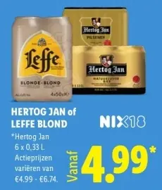 Aanbieding: Hertog Jan of Leffe Blond
