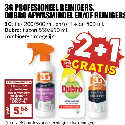 Aanbieding: Professionele Reinigers, Dubro Afwasmiddel en