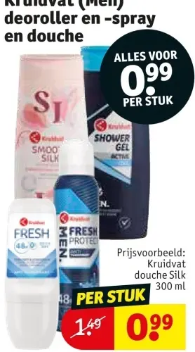 Promotie: deoroller en -spray en douche