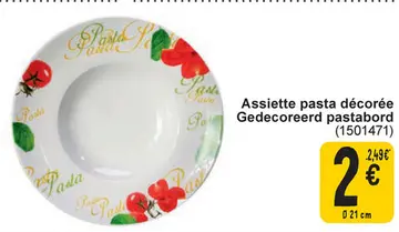 Offre: Assiette pasta décorée Gedecoreerd pastabord