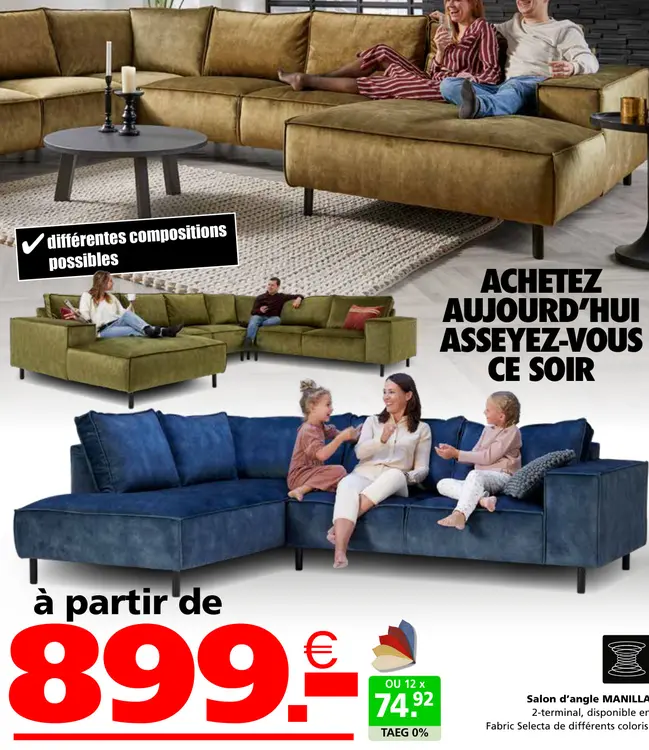 Offre: Salon d'angle MANILLA