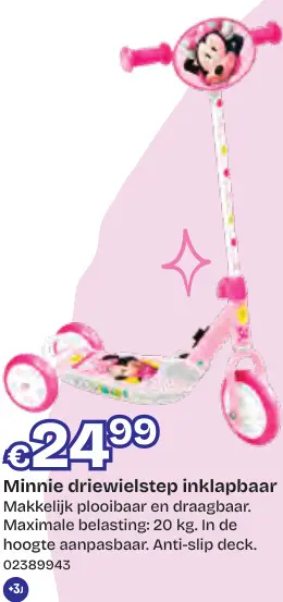 Aanbieding: Minnie Driewielstep inklapbaar