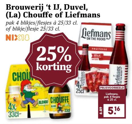 Aanbieding: Brouwerij 't IJ, Duvel, (La) Chouffe of Liefmans