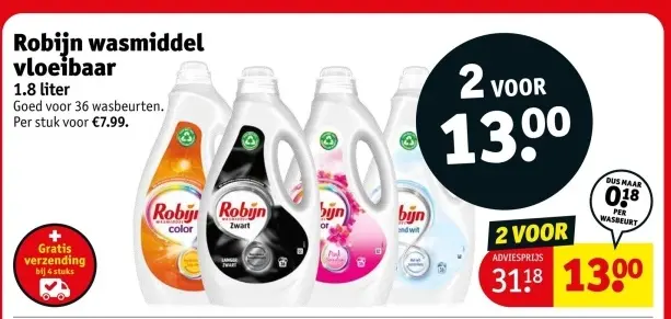 Aanbieding: Robijn wasmiddel vloeibaar