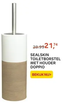 Aanbieding: SEALSKIN TOILETBORSTEL MET HOUDER DOPPIO