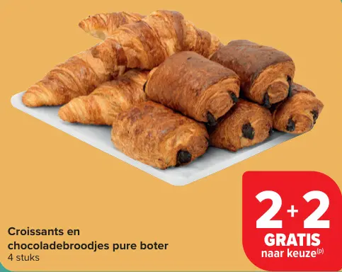 Promotie: Croissants en chocoladebroodjes pure boter